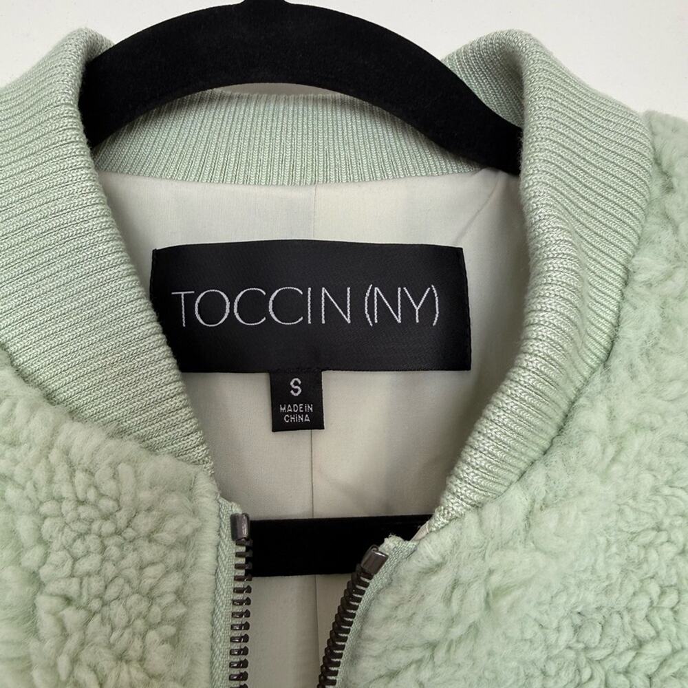 Toccin Ny Green Shearling Cropped Jacket - Picture 3 of 5